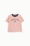 T Shirt a righe con scritta Dixie