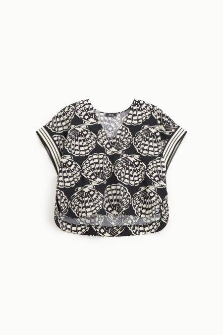Top boxy in cotone stampato Dixie