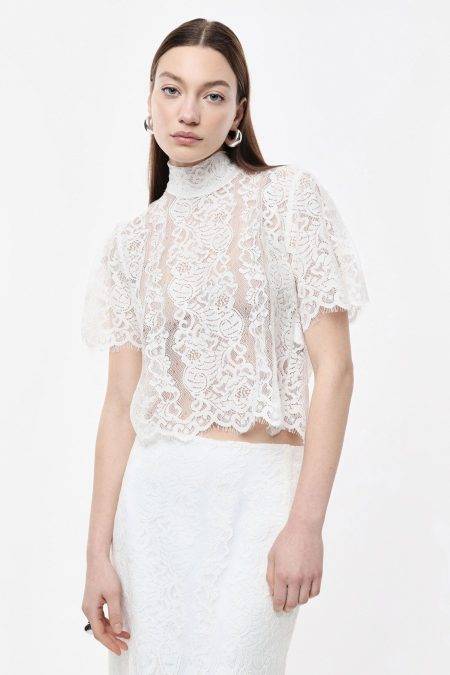 Top cropped in pizzo Imperial