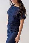 Abito in denim con drappeggio SOLOTRE (2)