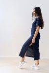 Abito in denim con drappeggio SOLOTRE (2)