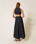 Abito lungo in jeans con cut out Twinset Actitude