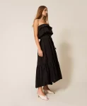 Abito lungo off shoulder in popeline Twinset Actitude 3