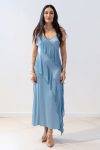 Abito lungo satin con balze Dixie (5)