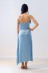 Abito lungo satin con balze Dixie (5)