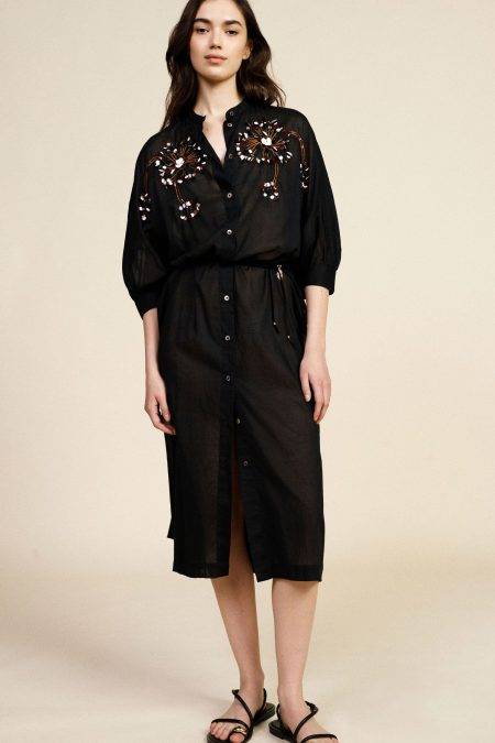 Abito midi con ricamo floreale Dixie