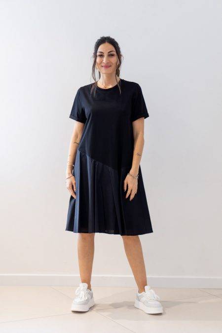 Abito t shirt con balza SOLOTRE (1)