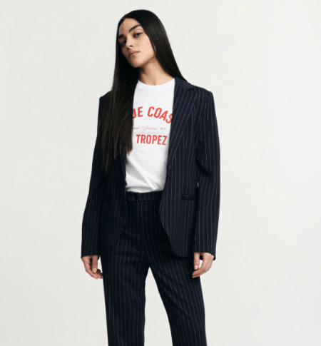 Blazer a righe con tasche a patta Please