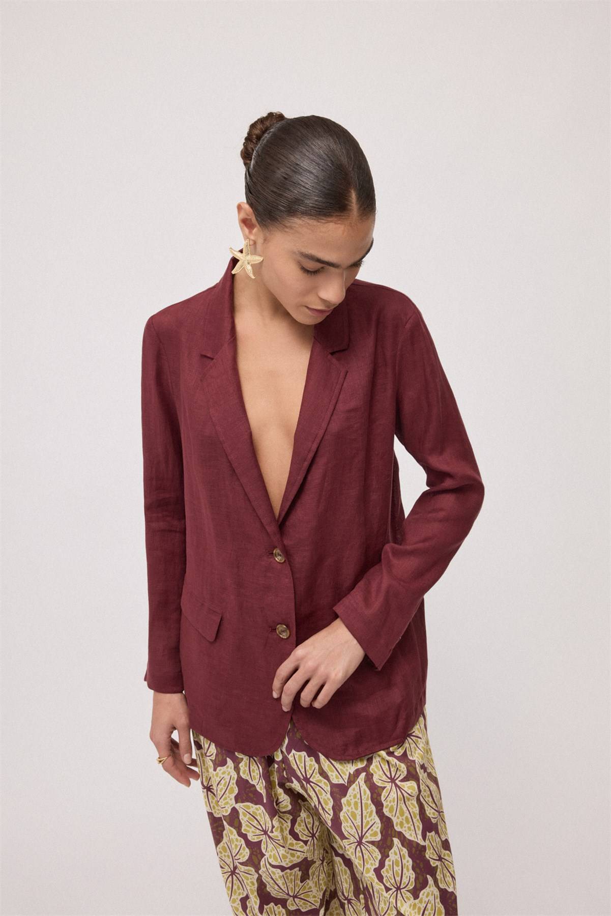 Blazer monopetto in lino Ottod’Ame 0 Blazer monopetto in lino Ottod'Ame 0