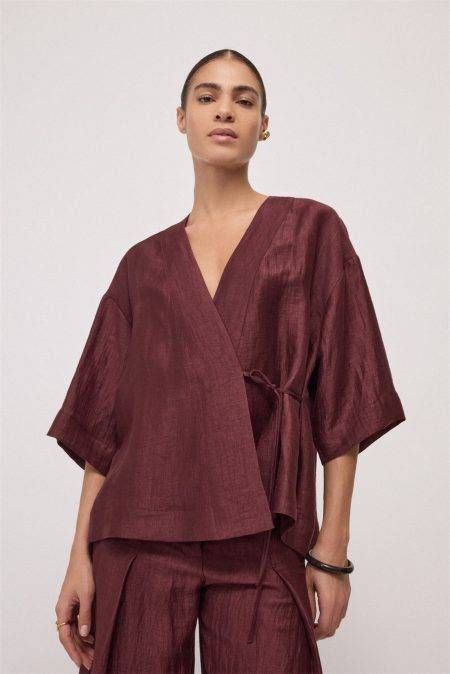 Blusa con chiusura incrociata Ottod'Ame
