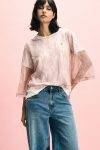 Blusa in pizzo con maniche ampie Please