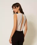 Body in tulle con pizzo Twinset Actitude 1