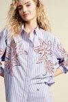 Camicia a righe con ricami floreali Dixie