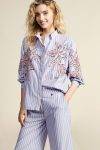 Camicia a righe con ricami floreali Dixie