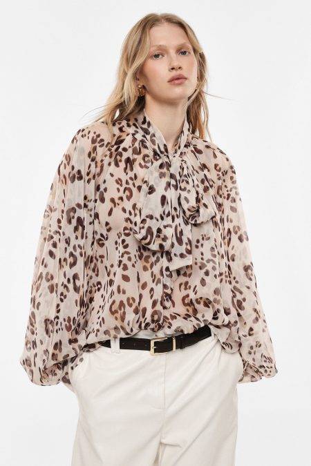 Camicia ampia animalier con fusciacca Imperial 3
