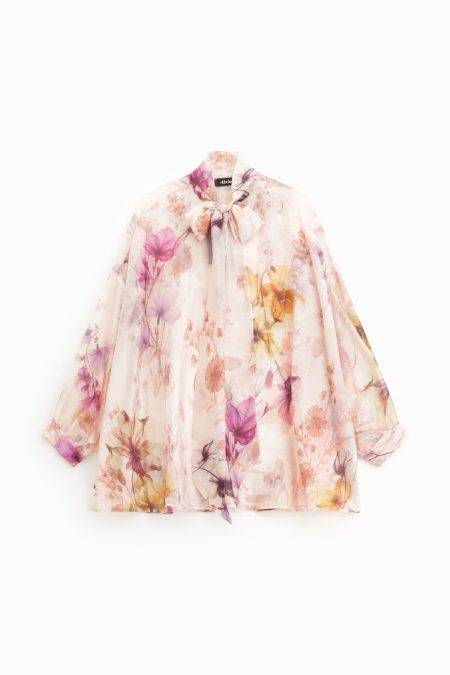 Camicia ampia floreale con fiocco Dixie