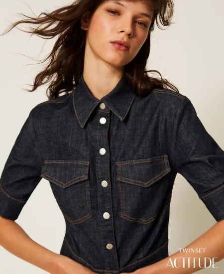 Camicia fitted in jeans Twinset Actitude