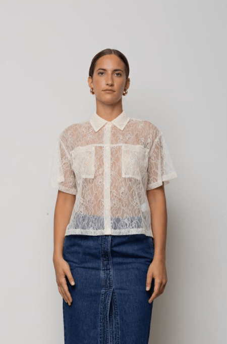 Camicia in pizzo a maniche corte Icona Kaos