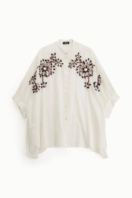 Camicia oversize con ricami floreali Dixie