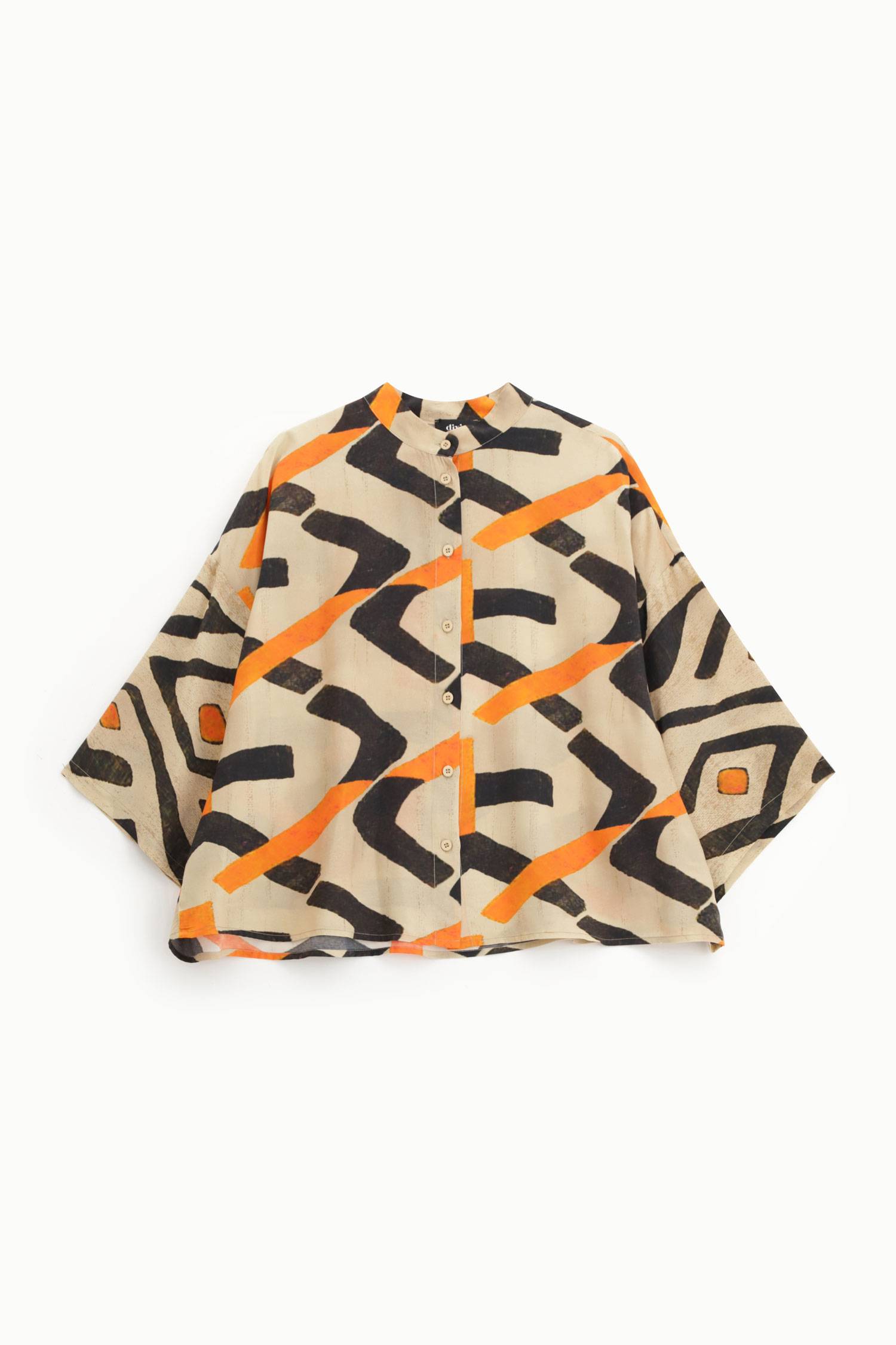 Camicia stampa geometrica maniche ampie Dixie 3 Camicia stampa geometrica maniche ampie Dixie 3