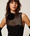 Chocker con fiore in raso Twinset