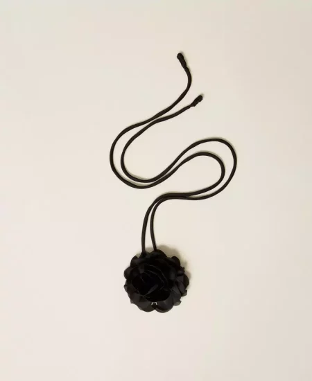 Chocker con fiore in raso Twinset