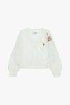 Felpa con dettagli floreali e scollo a v Please