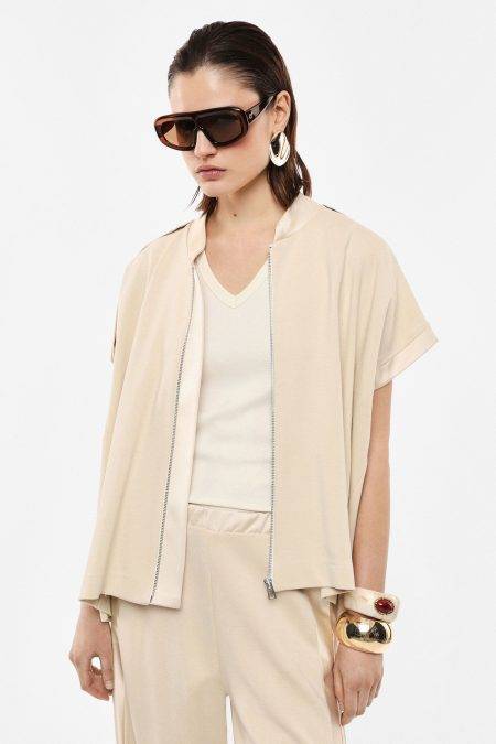 Felpa con zip e manica corta Imperial