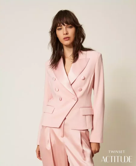 Giacca in cady con bottoni logati Twinset Actitude