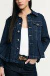 Giacca in denim con pieghe Please