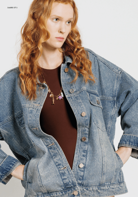 Giacca in denim con strass Diana Gallesi