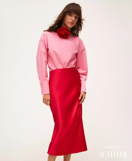 Gonna lunga in raso Twinset Actitude