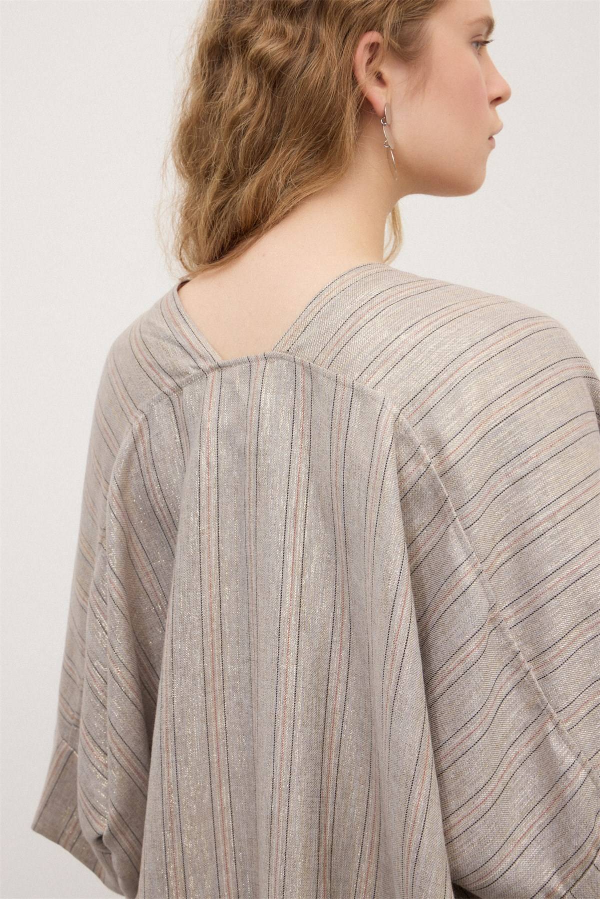 Kimono gessato laminato Ottod’Ame 2 Kimono gessato laminato Ottod'Ame 2