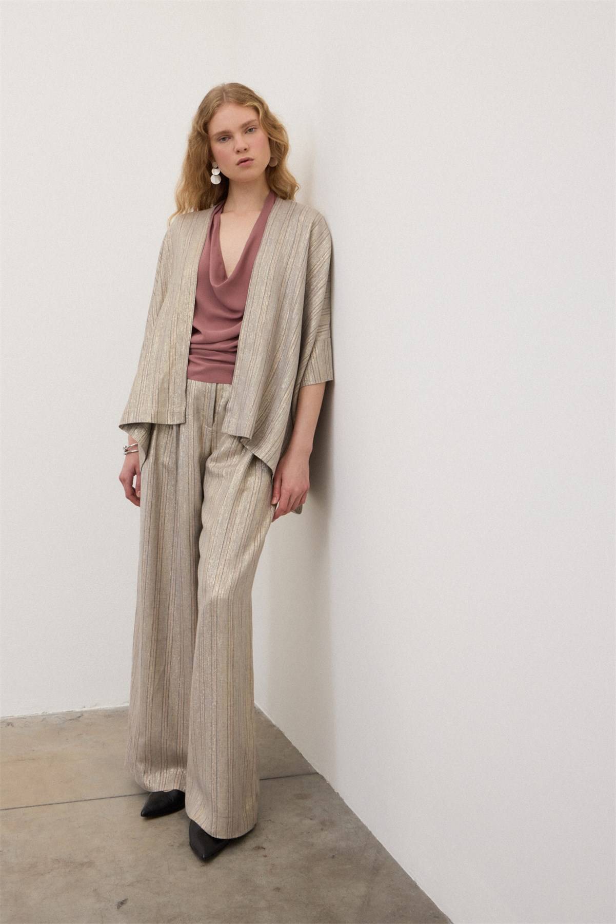 Kimono gessato laminato Ottod’Ame Kimono gessato laminato Ottod'Ame