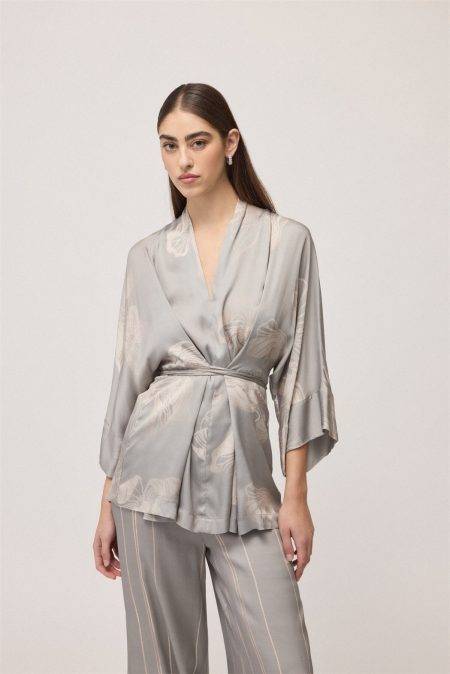 Kimono satinato in fantasia Ottod'Ame 0