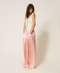 Pantaloni a palazzo in raso Twinset Actitude