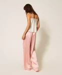Pantaloni a palazzo in raso Twinset Actitude
