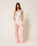 Pantaloni a palazzo in raso Twinset Actitude