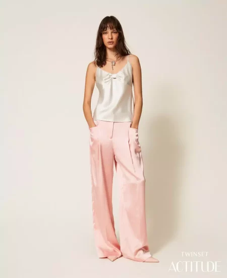 Pantaloni a palazzo in raso Twinset Actitude