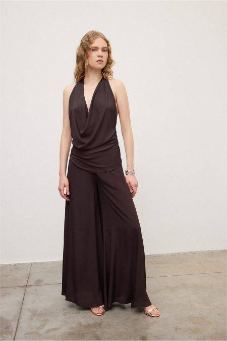 Pantaloni ampi in misto seta Ottod'Ame