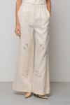 Pantaloni di lino ricamati Icona Kaos 0
