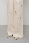 Pantaloni di lino ricamati Icona Kaos 0