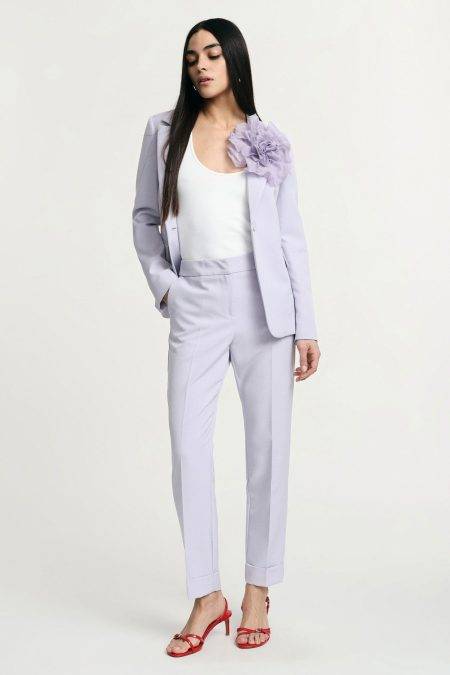 Pantaloni dritti con risvolto Please