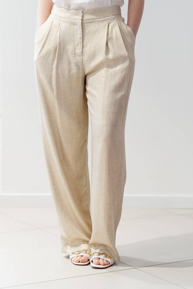 Pantaloni laminati con pinces Ottod’Ame (1) Pantaloni laminati con pinces Ottod'Ame (1)