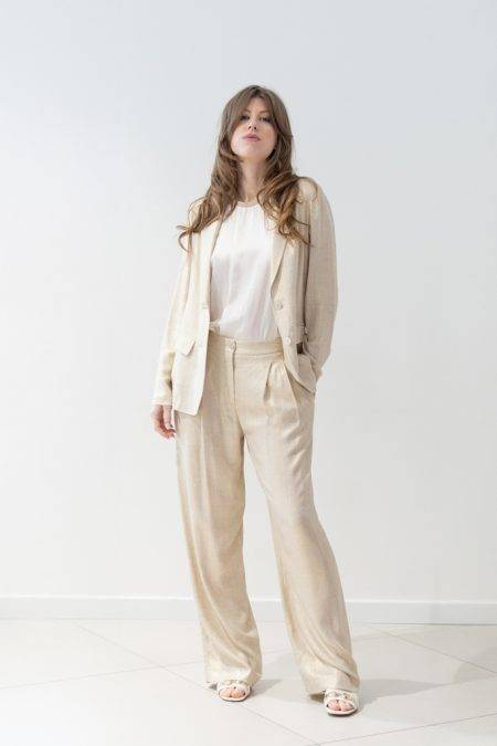 Pantaloni laminati con pinces Ottod'Ame