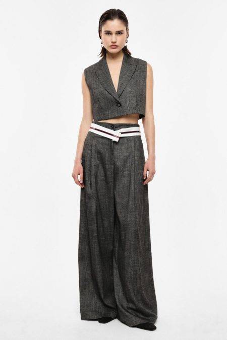 Pantaloni palazzo con cinta intrecciata Imperial
