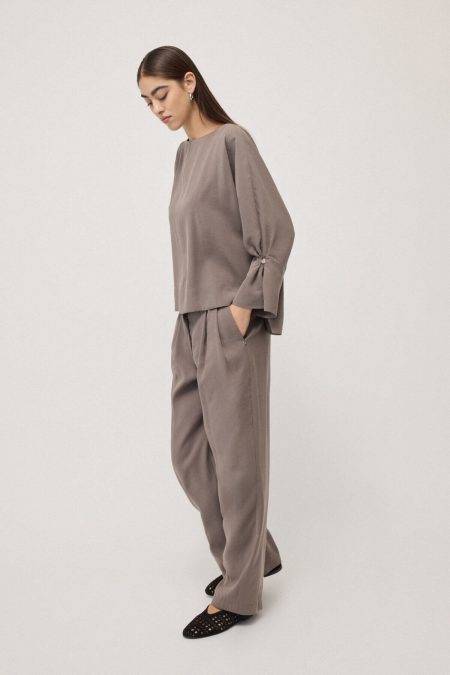 Pantaloni palazzo con pince Ottod'Ame