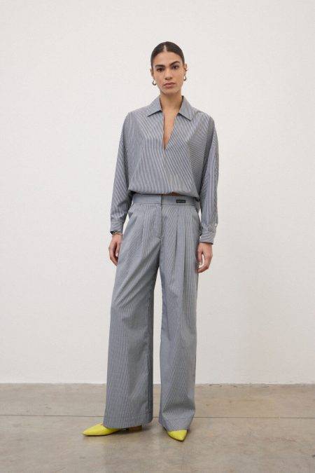 Pantaloni palazzo con pinces Ottod'Ame