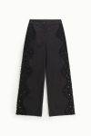 Pantaloni palazzo con ricamo traforato Dixie
