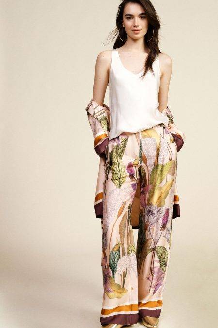 Pantaloni palazzo con stampa floreale Dixie